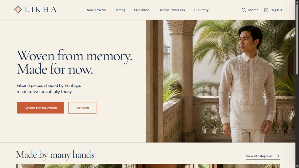 LIKHA Filipino fashion and craft storefront