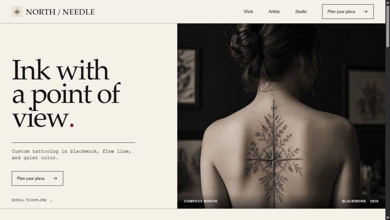 North Needle tattoo studio portfolio